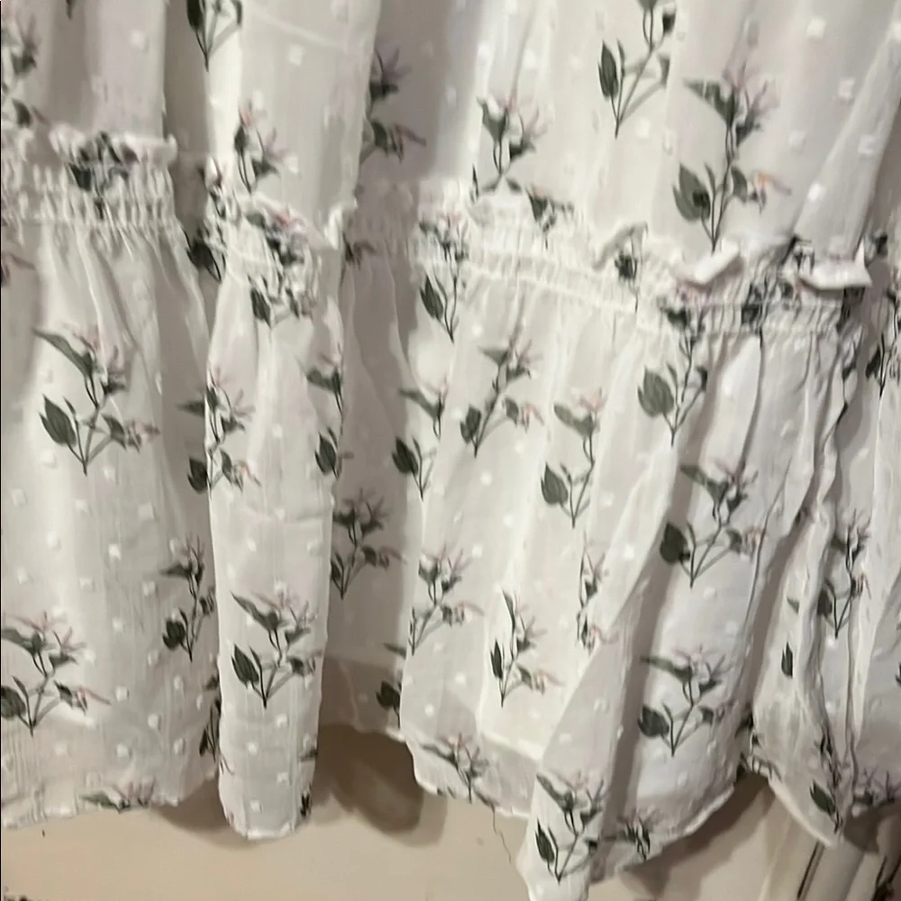 o.p.t White and Green Tiered Ruffled Sundress - Picture 6 of 12